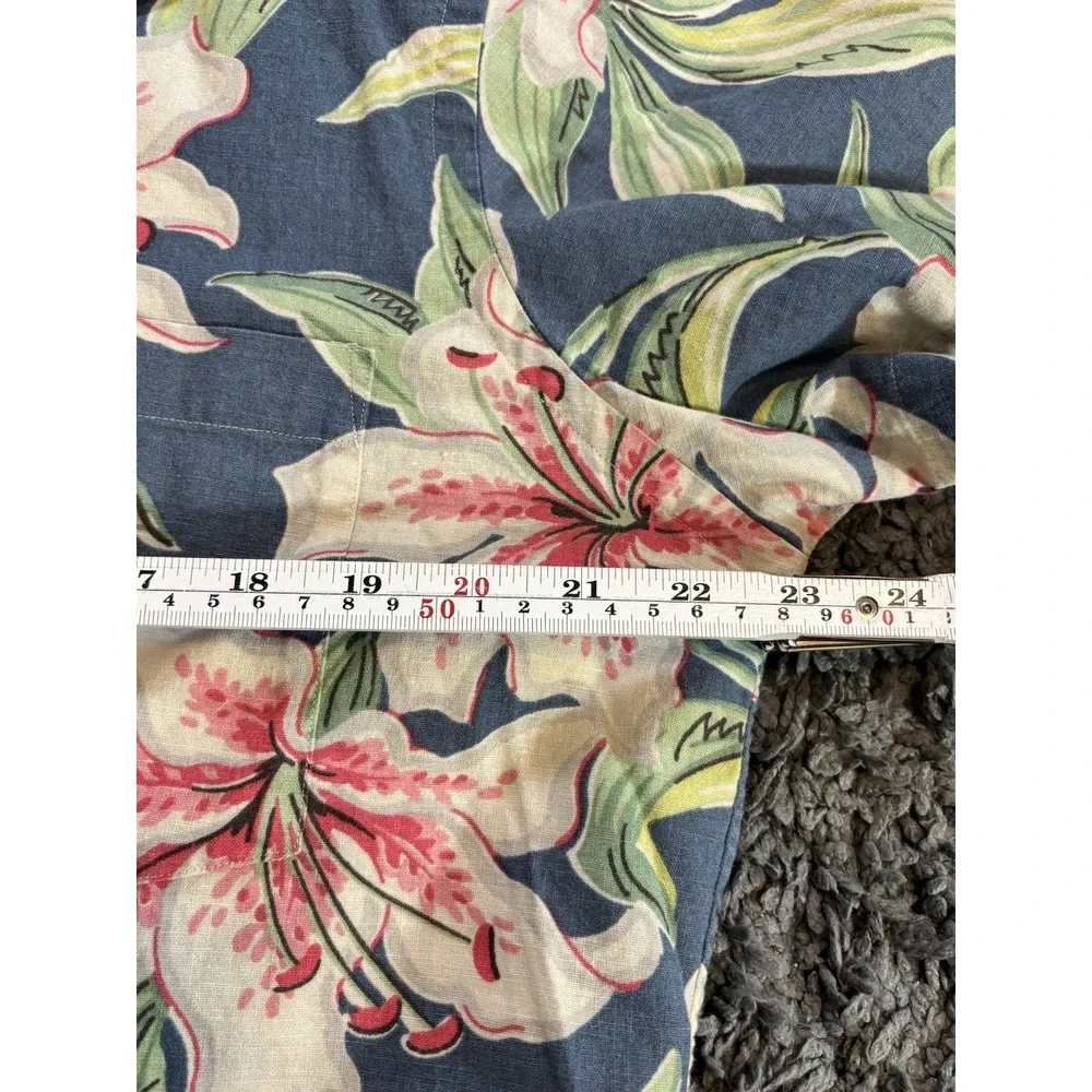 Polo Ralph Lauren Camp Hawaiian Shirt Men's Large Floral Linen Short Sleeve